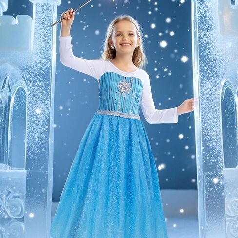 Meland Princess Dress Up for Girls – Light Up Halloween Costume for Girls Age 3-10, Princess Toys for Christmas Birthday Gift in Kuwait