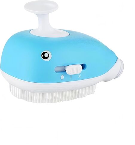 Deshedding Dog Bath Brush With Shampoo Dispenser - 2-In-1 Shower Hose Attachment For Dogs, Adjustable Handle For Kids And Adults, Includes Silicone Scrubber For Easy Washing (Gun gray) in Saudi Arabia