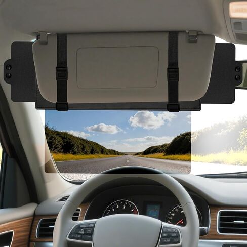 Veharvim Polarized Sun Visor for Car, UV400 Car Sun Visor Extension with Polycarbonate Lens and Side Sunshade,Anti-Glare Car Visor for Clearer Vision and Safe Driving,UV-Filtering/Protection in Saudi Arabia