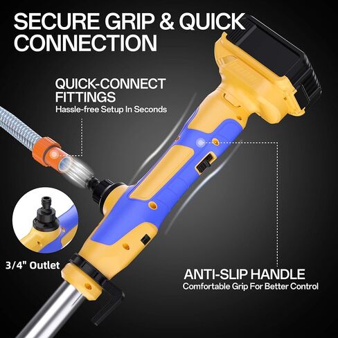 مضخة نقل مياه لاسلكية متوافقة مع بطارية Dewalt 20V MAX، تدفق عالٍ 720GPH، رفع 32FT، مضخة مستنقع محمولة تعمل بالبطارية لحمام السباحة، الحديقة، القارب، خزان الأسماك، RV وأصحاب المنازل (الأداة فقط) in Kuwait