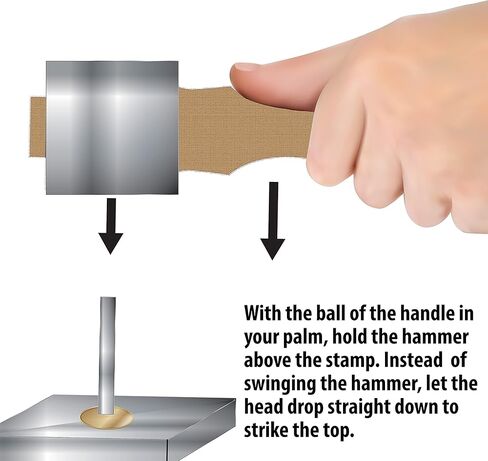 The Beadsmith Square Head Hammer – Metal Elements – 10.5 Inches Long, Wooden Handle, 1.75LB Head with a 50mm Face – Steel Mallet for Stamping, Dapping and Chasing in Saudi Arabia