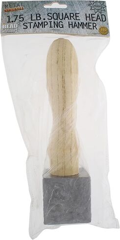 The Beadsmith Square Head Hammer – Metal Elements – 10.5 Inches Long, Wooden Handle, 1.75LB Head with a 50mm Face – Steel Mallet for Stamping, Dapping and Chasing in Saudi Arabia