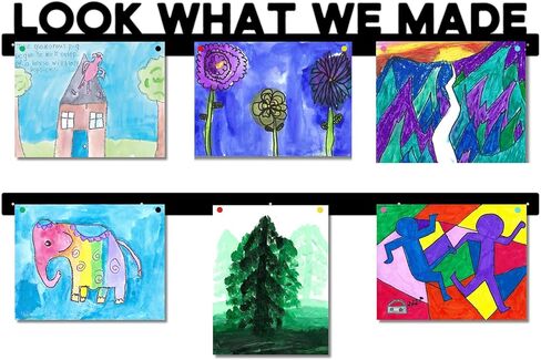 Look What We Made Magnetic Art Display for Kids Artwork - Kids Art Display - Artwork Display for Kids Art for Wall - Picture Hanging System - Display Children Artwork - Magnet Bar (36, Black) in Saudi Arabia
