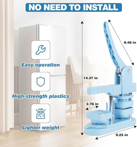 Magnet Button Maker Machine 50mm/1.97 in, Square Photo Magnet Maker Machine, DIY Fridge Badges Magnet Making Kit with 100 Sets Square Button Maker Supplies, Ideal for School, Parties, Events in Saudi Arabia