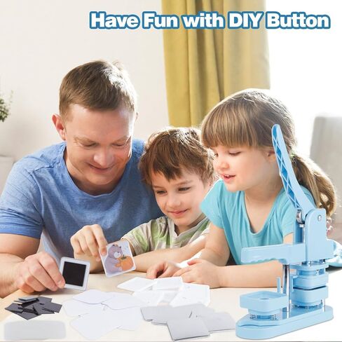 Magnet Button Maker Machine 50mm/1.97 in, Square Photo Magnet Maker Machine, DIY Fridge Badges Magnet Making Kit with 100 Sets Square Button Maker Supplies, Ideal for School, Parties, Events in Saudi Arabia