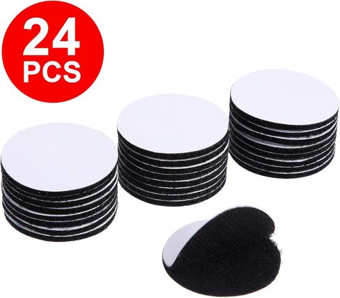 WILLBOND 24 Pairs 2 Inch Referee Patch Hook and Loop Dots Black Self Sticky Adhesive Dots Round Double Sided Hook and Loop Fasteners Nylon Sticky Tape for Home Office DIY Wall Carpet Gripper Tool in Saudi Arabia