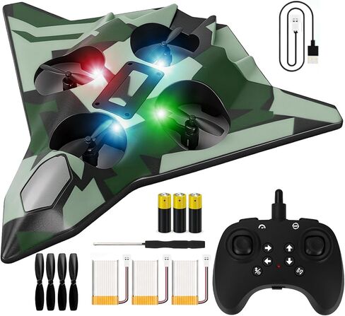 Foam Remote Control Airplanes for Kids & Adults | RC Fighter Jet with Light, 360° Flip Fighter Jet Toys, Stunt Roll, Airplane Toy Great for Beginners Christmas & Birthday Gift for Kids Boys Aged 3+ in Saudi Arabia