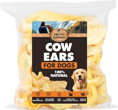 BRUTUS & BARNABY Branded Cow Ears for Dogs – Whole Ears, Thick Cut, Grass-Fed Angus Beef, All-Natural No-Rawhide Dog Treat Alternative (30 Count) in Saudi Arabia