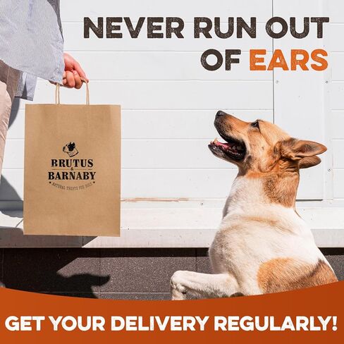 BRUTUS & BARNABY Branded Cow Ears for Dogs – Whole Ears, Thick Cut, Grass-Fed Angus Beef, All-Natural No-Rawhide Dog Treat Alternative (30 Count) in Kuwait