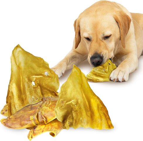 JOR Dog Pig Ears, Slow-Dried High Protein Premium Pork Chews, Easy to Digest Treats for All Canine Breeds & Sizes, Oral Care Support for Pets, with Rich Flavor & Firm Textured Surface, 6 Pcs/Pack in Saudi Arabia