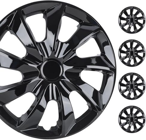 Wolfx 15 بوصة Hubcaps مجموعة من غطاء حافة العجلات 4 (فقط مناسبة لمحور الحديد) ABS Material Universal Wheel Rim Hub Cap (W5084 ، Silver Lacquer & Black Lacquer) in Saudi Arabia