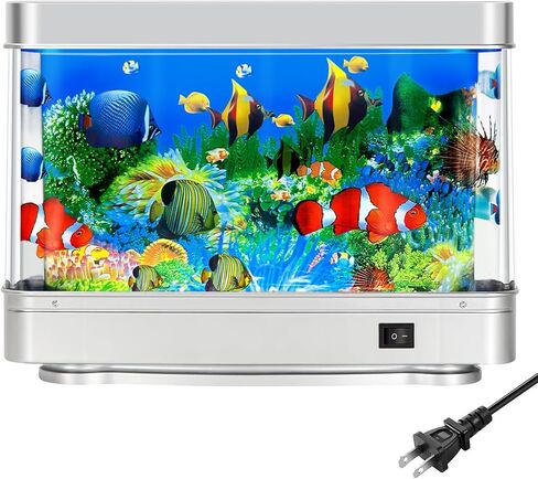 حوض أسماك مزيف، ديكورات حوض السمك الاصطناعي، ديكور حوض السمك المزيف، مصباح أسماك متحرك للمحيط الافتراضي لديكور مكتب غرفة النوم in Kuwait