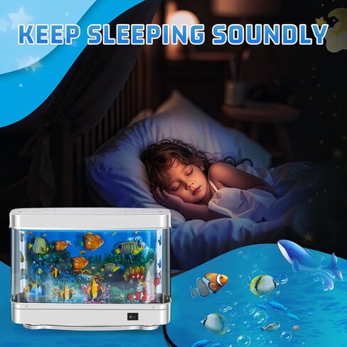 Fake Fish Tank,Artificial Aquarium Decorations,Fake Aquarium Decor,Virtual Ocean Moving Fish lamp for Bedroom Office Décor in Saudi Arabia