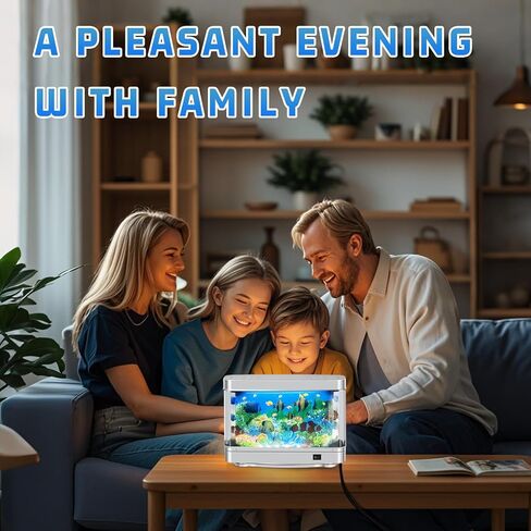 Fake Fish Tank,Artificial Aquarium Decorations,Fake Aquarium Decor,Virtual Ocean Moving Fish lamp for Bedroom Office Décor in Saudi Arabia