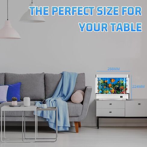 Fake Fish Tank,Artificial Aquarium Decorations,Fake Aquarium Decor,Virtual Ocean Moving Fish lamp for Bedroom Office Décor in Saudi Arabia