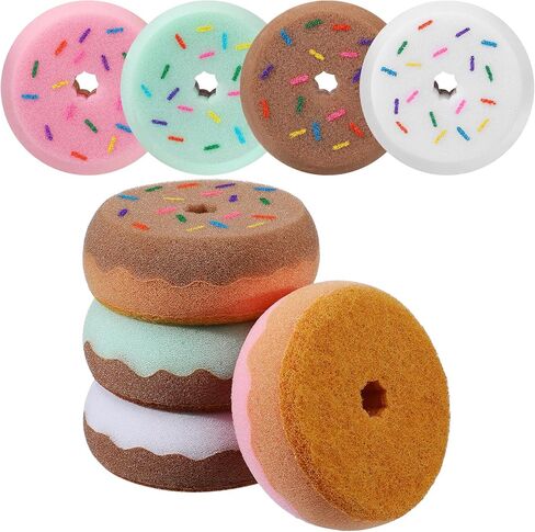 LemonRoad 8 Pack Tack Sponge Donut Shaped Double Sided Cleaning Sponges -Sponge and Loofah Surface Heavy Duty Cleaning Power for Tack and Gear in Kuwait