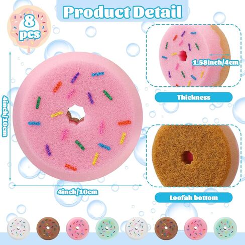 LemonRoad 8 Pack Tack Sponge Donut Shaped Double Sided Cleaning Sponges -Sponge and Loofah Surface Heavy Duty Cleaning Power for Tack and Gear in Kuwait