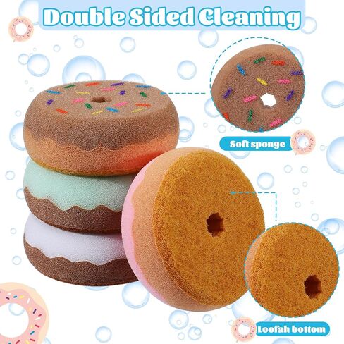 LemonRoad 8 Pack Tack Sponge Donut Shaped Double Sided Cleaning Sponges -Sponge and Loofah Surface Heavy Duty Cleaning Power for Tack and Gear in Kuwait