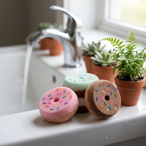 LemonRoad 8 Pack Tack Sponge Donut Shaped Double Sided Cleaning Sponges -Sponge and Loofah Surface Heavy Duty Cleaning Power for Tack and Gear in Kuwait