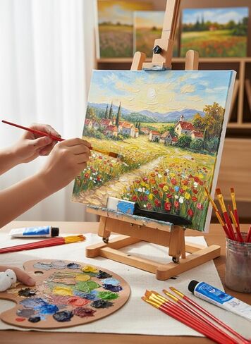 مجموعة فرش طلاء احترافية مكونة من 15 فرشاة - فرش متميزة متعددة الأغراض للرسم على القماش والألوان المائية والأكريليك والزيت والقماش - مثالية للمبتدئين in Saudi Arabia