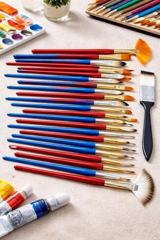 Professional Artist Paint Brush Set of 30 – Premium Multi-Purpose Brushes for Canvas, Watercolor, Fabric, Oil & Acrylic Painting – Ideal for Beginners, Students & Hobby Artists in Saudi Arabia