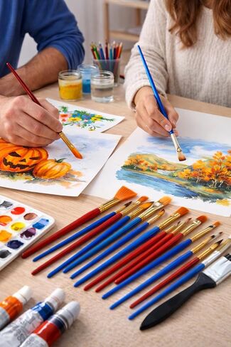 Professional Artist Paint Brush Set of 30 – Premium Multi-Purpose Brushes for Canvas, Watercolor, Fabric, Oil & Acrylic Painting – Ideal for Beginners, Students & Hobby Artists in Saudi Arabia