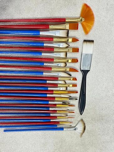 Professional Artist Paint Brush Set of 30 – Premium Multi-Purpose Brushes for Canvas, Watercolor, Fabric, Oil & Acrylic Painting – Ideal for Beginners, Students & Hobby Artists in Saudi Arabia
