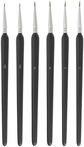 MECCANIXITY 6 Pcs Detail Paint Brushes Set, 6.5mm/7.5mm/9.5mm Fine Pointed Tip Miniature Paint Brushes for Acrylic Painting Oil Watercolor(000/00/0), Light Blue in Saudi Arabia
