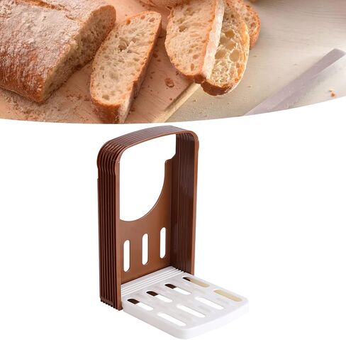 Bread Slicer, 4 Slice Thickness Size Toaster Cutter, Foldable Compact Cutting Guide with Stable Tray, Kitchen Sandwich Slicing Tool or Slicing Homemade Bread Sandwich Cake Bagels in Saudi Arabia