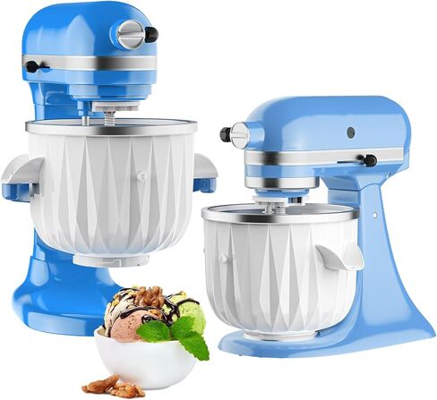Ice Cream Maker Attachment for KitchenAid Stand Mixers, 2 Quart Ice Cream & Sorbet Gelato Maker Attachment - Fits 4.5QT and Larger KitchenAid Stand Mixers by GVODE in Kuwait