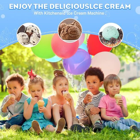 Ice Cream Maker Attachment for KitchenAid Stand Mixers, 2 Quart Ice Cream & Sorbet Gelato Maker Attachment - Fits 4.5QT and Larger KitchenAid Stand Mixers by GVODE in Kuwait