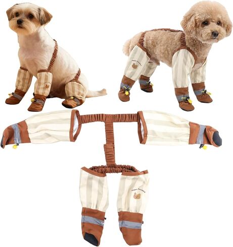 أحذية واقية لمخالب الكلاب، أحذية مقاومة للماء للكلاب في الشتاء مع حمالة، أحذية للحيوانات الأليفة مضادة للانزلاق ومضادة للانزلاق للمشي، قابلة للتعديل، سراويل خارجية مقاومة للغبار (L) in Kuwait