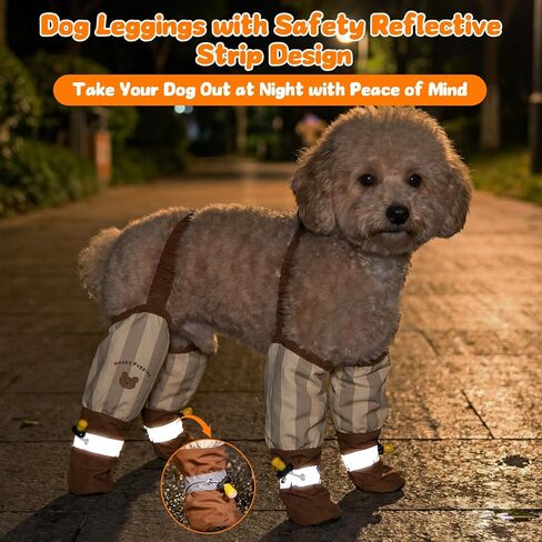أحذية واقية لمخالب الكلاب، أحذية مقاومة للماء للكلاب في الشتاء مع حمالة، أحذية للحيوانات الأليفة مضادة للانزلاق ومضادة للانزلاق للمشي، قابلة للتعديل، سراويل خارجية مقاومة للغبار (L) in Kuwait