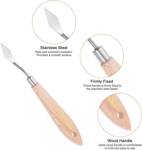 HARFINGTON No.1 Painting Palette Knife Stainless Steel Pointy Spatula Pallet Knife with Beech Wood Handle for Oil Acrylic Paint Canvas Mixing Spreading in Saudi Arabia