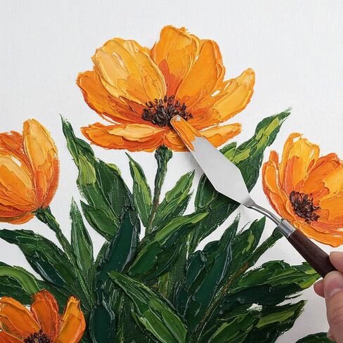 7 قطع ملعقة لوحة سكين الرسم مجموعة سكاكين الفولاذ المقاوم للصدأ مكشطة رسم سكاكين الرسم سكاكين البليت ملحقات الطلاء للزيت والقماش والرسم الأكريليك in Kuwait