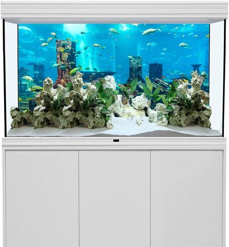AWERT Undersea Theme Aquarium Background Colorful Coral Tropical Fish Ruins Underwater World Fish Tank Background 48x24 inches Vinyl in Saudi Arabia