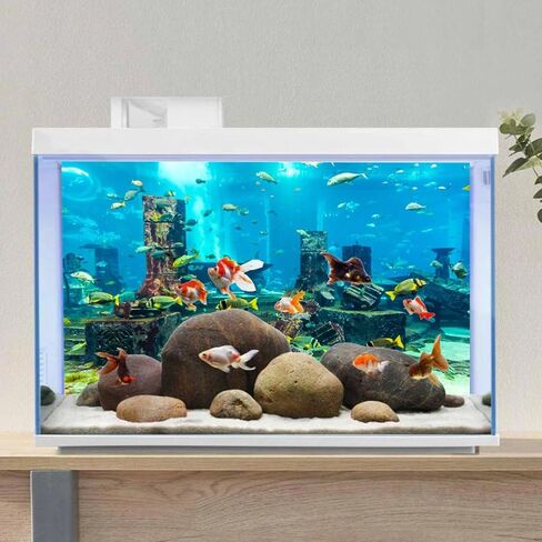 AWERT Undersea Theme Aquarium Background Colorful Coral Tropical Fish Ruins Underwater World Fish Tank Background 48x24 inches Vinyl in Saudi Arabia