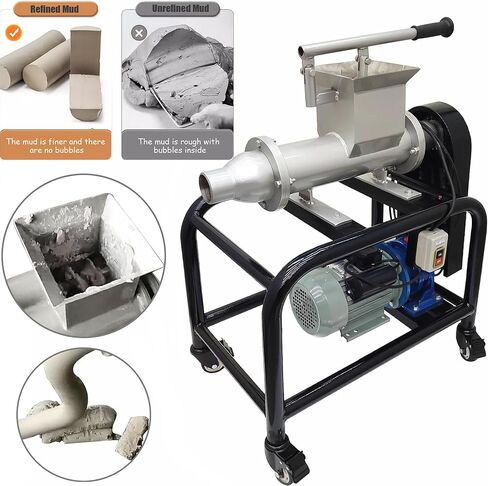 INTSUPERMAI Ceramic Clay Mixer Pug Mill Mixing Machine for Clay Mud Refiner Ceramic Extruder Tool Φ2.36in Outlet 330 lbs/h Capacity for Handmade Art Manufacture 220V/110V (with Transformer) in Saudi Arabia