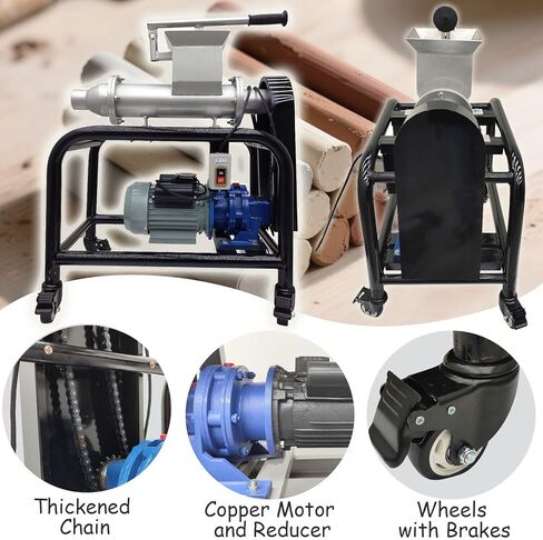 INTSUPERMAI Ceramic Clay Mixer Pug Mill Mixing Machine for Clay Mud Refiner Ceramic Extruder Tool Φ2.36in Outlet 330 lbs/h Capacity for Handmade Art Manufacture 220V/110V (with Transformer) in Saudi Arabia