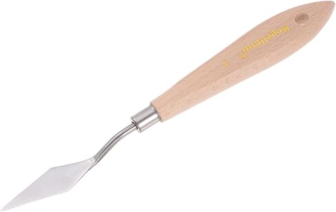 HARFINGTON No.5 Painting Palette Knife Stainless Steel Pointy Spatula Pallet Knife with Beech Wood Handle for Oil Acrylic Paint Canvas Mixing Spreading in Saudi Arabia