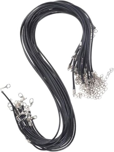 20pcs Black and Brown DIY Jewelry Making Imitation Leather Necklaces Cord, Leather Strap String with Lobster Clasp in Saudi Arabia