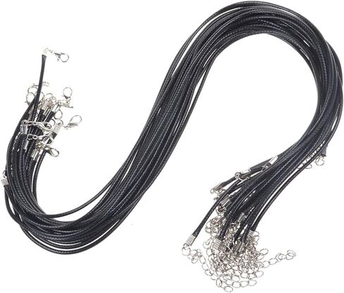 20pcs Black and Brown DIY Jewelry Making Imitation Leather Necklaces Cord, Leather Strap String with Lobster Clasp in Saudi Arabia
