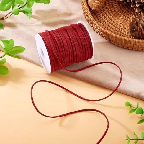 49.21 Yards Black Leather String Flat Faux Leather Cord for Jewelry Making Faux Suede Ropes 2.5mm Lace Dream Catchers Threads for Craft Necklace Bracelet Making in Saudi Arabia