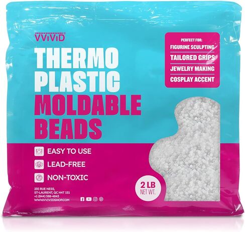 VViViD Thermoplastic Moldable Beads (8oz) Meltable Thermal Polymorph Plastic Pellets for Modeling, Crafts, DIY, Cosplay, Sculpting and Temporary Repair in Saudi Arabia