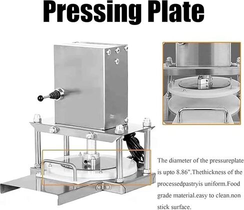Commercial Dough Roller Sheeter,8.6inch Electric Pizza Dough Roller Machine,Automatically Suitable for Noodle Pizza Bread in Saudi Arabia