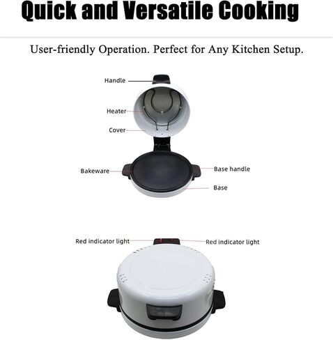 12 inch Electric Pizza Maker,Portable Countertop Pizza Oven with 230°C Fast Heating/Non Stick Surfaces/Indicator Light,Indoor Pancake Maker in Saudi Arabia