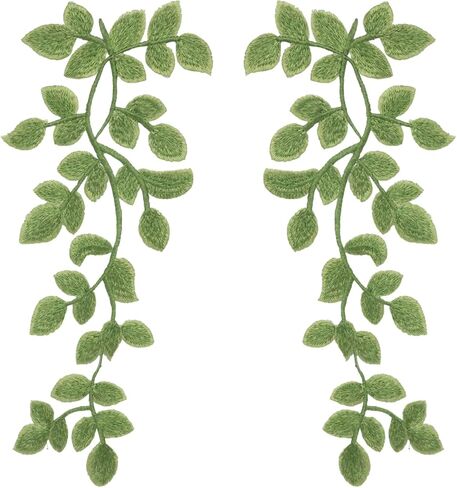 1 Pair Green Leaf Lace Patches Vine Applique Patches Sewing Embroidery Applique for DIY Clothing Jacket Jean Bag Hat Pillow Decoration in Saudi Arabia