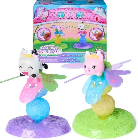 Gabby's Dollhouse Fairylandia, Kitty Fairy & Pandy Paws Flutter-riffic Fairy Rings 2-Pack with Display Stands, Kids Toys for Girls & Boys Ages 3 and Up in Saudi Arabia
