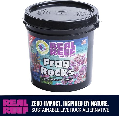 Frag Rock مختلط 10 قطع (1-5 بوصات) - صخور حية اصطناعية آمنة للشعاب المرجانية لتفتيت المرجان، وتركيب القابس والمناظر الطبيعية للشعاب المرجانية، وحوامل شظايا طبيعية بلون مرجاني in Kuwait