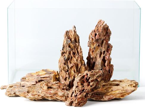 حجر تنين طبيعي مقاس 6.1-8.1 بوصة، 6 قطع من صخور حوض السمك الكبيرة للمناظر المائية، ومرابي حيوانات، وخزانات الزواحف وديكور حوض السمك in Saudi Arabia